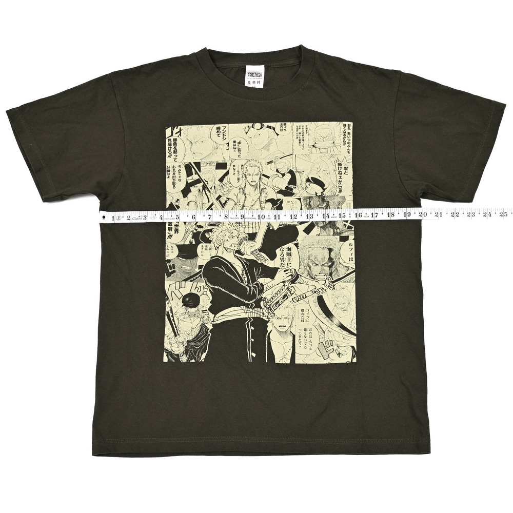 One Piece Anime Toru 25th Anniversary Shueisha Olive T Shirt Med Pirate Hunter - Picture 3 of 8